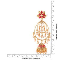 Etnico 18k Gold Plated Traditional Handcrafted Meenakari Pearl Studded Dangle Jhumki Earrings for Women (E2471Q)