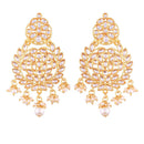 Etnico Traditional Gold Plated Chandbali Earrings Encased With Faux Kundans For Women/Girls (E2493W)