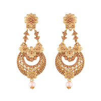 Etnico Gold Plated Traditional Chandelier Earrings For Women( E2601FL)