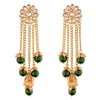 Etnico 18K Gold Plated Traditional Kundan & Pearl Studded Earring Set for Women/Girls (E2606G)