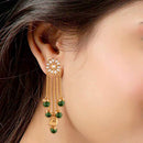 Etnico 18K Gold Plated Traditional Kundan & Pearl Studded Earring Set for Women/Girls (E2606G)