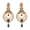 Etnico Traditional Gold Plated Dangler & Drop Chandbali Designer Earrings For Women (E2612G)