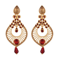 Etnico Traditional Gold Plated Dangler & Drop Chandbali Designer Earrings For Women (E2612M)