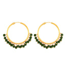 Etnico Gold Plated Chandbali Hoop Earrings Handcrafted with pearl for Women/Girls (E2628G)