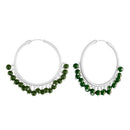 Etnico Silver Plated Pearl Chandbali Earring for Women (E2628SG)