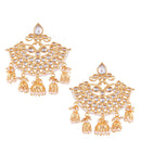Etnico Traditional Gold Plated Kundan & Pearl Earrings For Women (E2637)