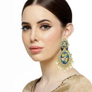 Etnico Traditional Gold Plated Padmavati Earrings Embellished with Pearls for Women/Girls (E2644)