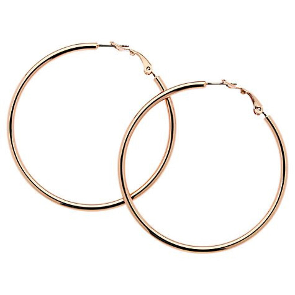 Etnico Gold Plated Big Hoop Bali Earrings for Women (E2645G)