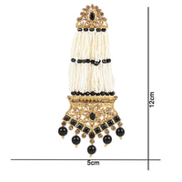 Etnico 18K Gold Plated Traditional Stone Studded Multi Strand Pearl Earrings For Women (E2781B)