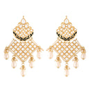 Etnico 18K Gold Plated Traditional Handcrafted Earrings Encased with Faux Kundan & Pearl for Women/Girls (E2785B)