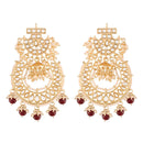 Etnico 18K Gold Plated Kundan & Pearl Traditional Handcrafted Jhumki Earrings for Women/Girls (E2793M)