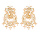 Etnico 18K Gold Plated Kundan & Pearl Traditional Handcrafted Jhumki Earrings for Women/Girls (E2793W)