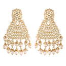 Etnico 18K Gold Plated Traditional Handcrafted Earrings Encased with Faux Kundan & Pearl for Women/Girls (E2798W)