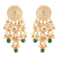 Etnico Traditional Gold Plated Kundan Pearl Earrings & for Women (E2822G)