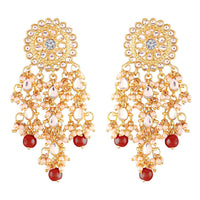 Etnico Traditional Gold Plated Kundan Pearl Earrings & for Women (E2822M)