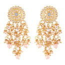 Etnico Traditional Gold Plated Kundan Pearl Earrings for Women (E2822W)