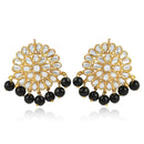 Etnico Gold Plated Traditional Kundan & Pearl Stud Earrings for Women (E2858B)