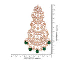 Etnico 18k Rose Gold Plated 3 Layered Beaded Chandbali Earrings with Kundan and Pearl Work for Women (E2859RGG)