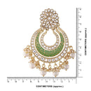 Etnico 18k Gold Plated Enamel/Meenakari Big Chandbali Earrings Glided With Kundan & Pearl for Women (E2860Min)