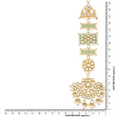 Etnico White 18K Gold Plated Zinc Alloy Matte Finish Kundan and Pearl Work Chandbali Earrings for Women (E2861Min)