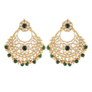 Etnico18K Gold Plated Traditional Big Chandbali Earrings studded with Kundan & Stone for Women/Girls (E2862G)