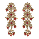 EtnicoTraditional Gold Plated With Stunning Antique Finish Kundan & Pearl Earrings for Women/Girls (E2866FLM)