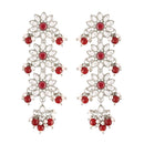 EtnicoTraditional Silver Plated With Stunning Antique Finish Kundan & Pearl Earrings for Women/Girls (E2866ZM)