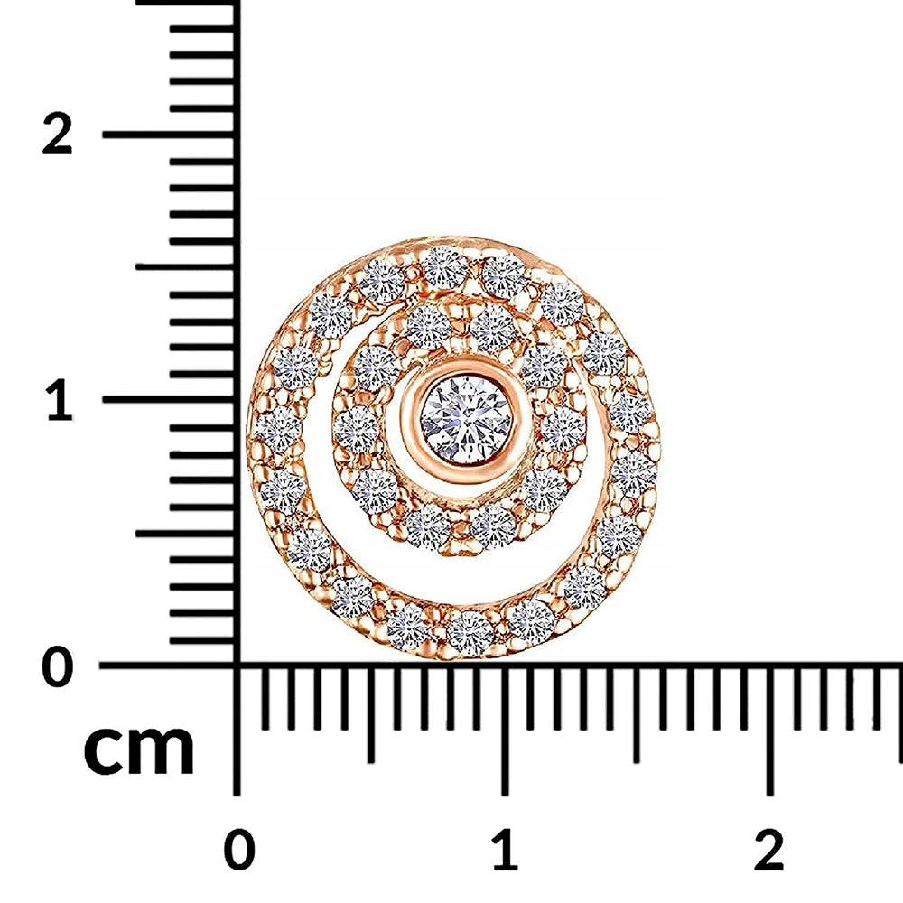 EtnicoRose Gold Plated CZ American Diamond Embellished Round Stud Earrings for Women (E2872)