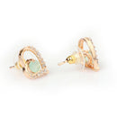 Etnico Valentine's Special Rose Gold-Plated Heart Shaped Studs for Women (E2972Min)