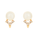 Etnico Valentine's Special Rose Gold -Plated & White Contemporary Studs Earrings for Women (E2973)