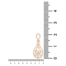 Etnico Valentine's Special Rose Gold Plated & White AD Studded Drop Earrings for Women (E2976)