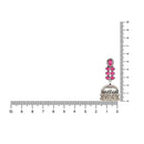 Etnico Silver Oxidised Traditional Kundan & Stone Studded Jhumka Earrings For Women (E2980ZQ)