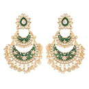 Etnico Women's Gold Plated Intricately Designed Traditional Meenakari Earrings Glided with Kundans & Pearls (E3003G)