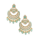 Etnico Gold Plated Traditional Handcrafted Pearl Kundan Beaded Chandbali Earrings for Women/Girls (E3030Sb)