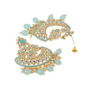 Etnico Gold Plated Traditional Handcrafted Pearl Kundan Beaded Chandbali Earrings for Women/Girls (E3030Sb)