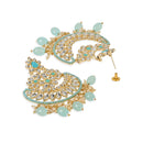 Etnico Gold Plated Traditional Handcrafted Pearl Kundan Beaded Chandbali Earrings for Women/Girls (E3030Sb)