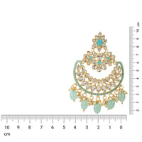 Etnico Gold Plated Traditional Handcrafted Pearl Kundan Beaded Chandbali Earrings for Women/Girls (E3030Sb)