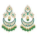 Etnico Gold Plated Traditional Handcrafted Pearl Kundan Beaded Chandbali Earrings for Women/Girls (E3031G)