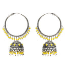 Etnico Silver Plated Traditional Handcrafted Yelllow Pearl Jhumki Earrings for Women/Girls(E3060ZY)