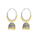 Etnico Silver Plated Traditional Handcrafted Yelllow Pearl Jhumki Earrings for Women/Girls(E3060ZY)