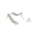 Etnico Valentine's Special Silver Plated Glittering Crystal Pink AD Stone Dangle & Drop Earrings for Women & Girls (E3065ZPi)