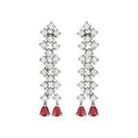 Etnico Valentine's Special Silver Plated Glittering Crystal Pink AD Stone Dangle & Drop Earrings for Women & Girls (E3065ZQ)