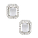 Etnico Valentine's Special Silver Plated Grey CZ & American Diamond Beautiful Studs Earrings for Women/Girls (E3066ZGr)