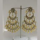 Midas Touch Gold Plated Green Stone And Kundan Dangler Earrings - E6008