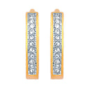 Mahi Gold Plated Single Line Crystals Hoop Bali Piercing Mens Earrings (ER1108928GMen)