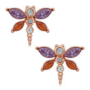 Mahi Rose Gold Plated Enchanting Butterfly Inspired Multicolour