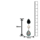 Mahi Rhodium Plated Partywear Dangler Earrings With Crystal Stone