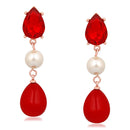 Mahi Rose Gold Plated Partywear Dangler Earrings With Crystal Stone
