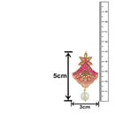 Mahi Meenakari Work Floral Dangler Earrings with Crystal and Artificial Pearl for Womens (ER1109673G)