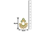 Mahi Traditional Floral Chandbali Kundan and Green Meenakariwork Earrings for Women (ER1109676G)